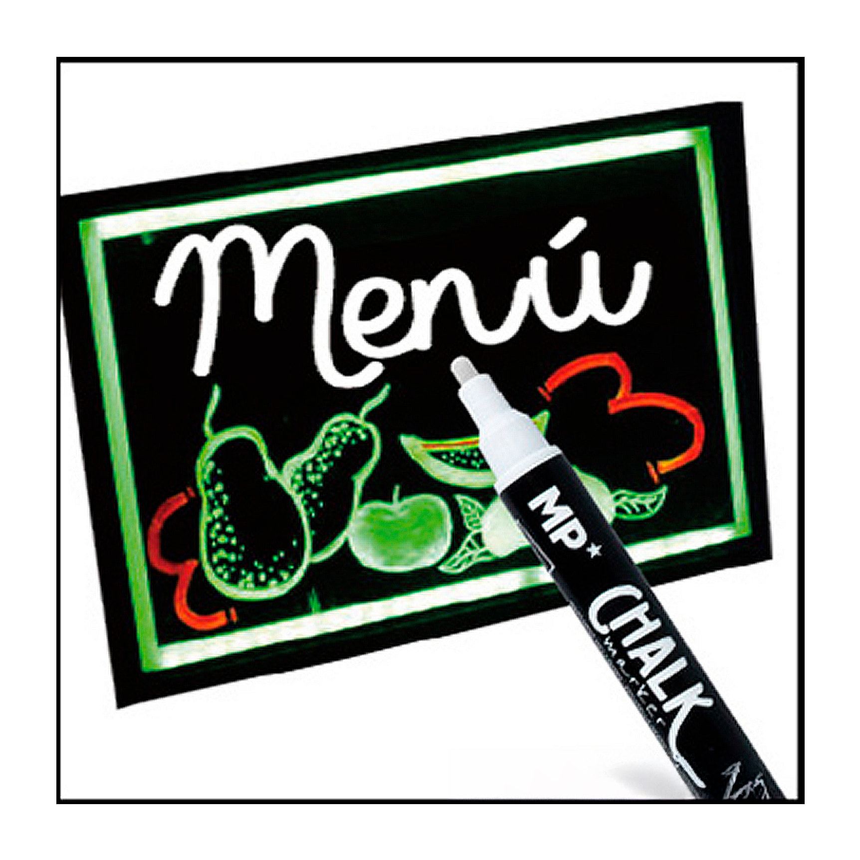 PACK 12 MARCADORES TIZA LÍQUIDA LIMPIEZA EN HÚMEDO AMARILLO