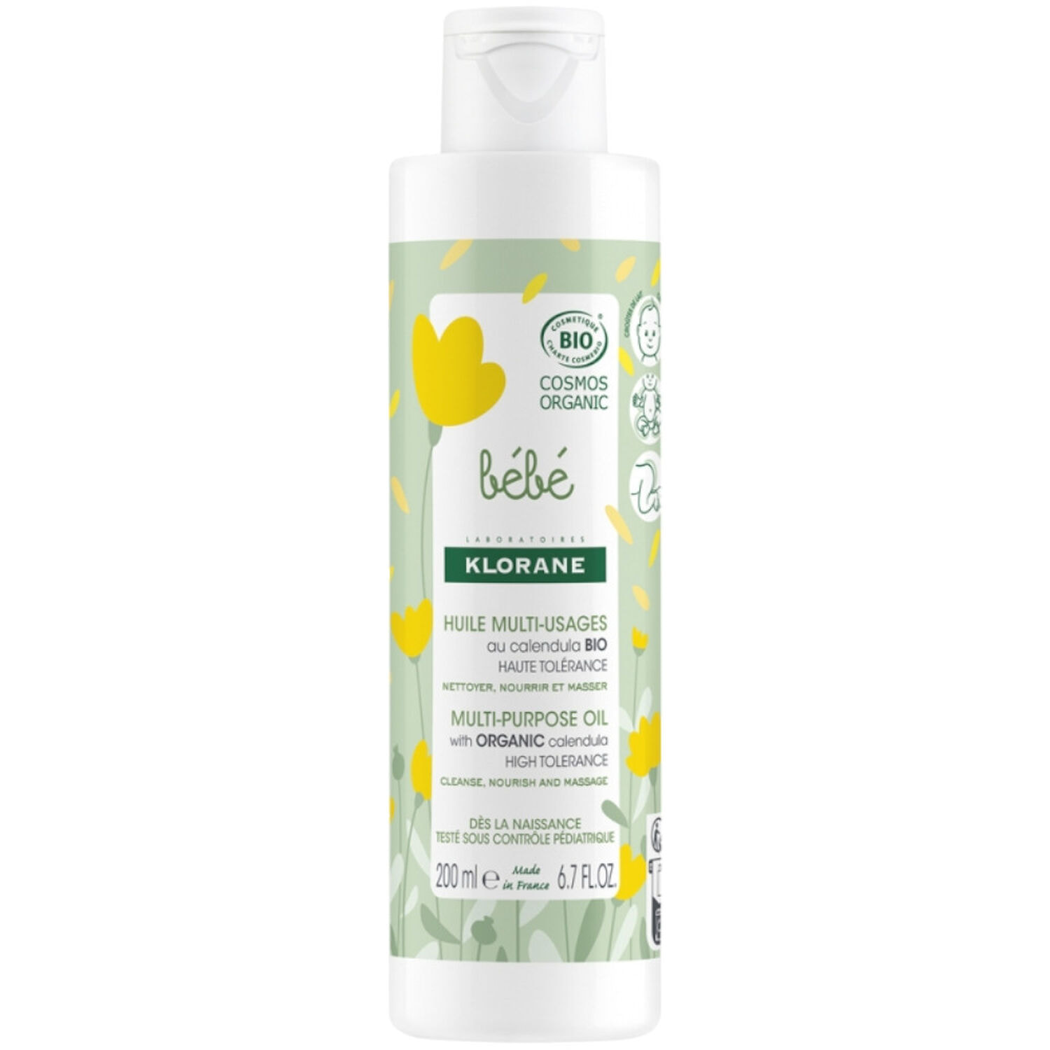 Huile Multi-Usages au Calendula Bio - Bébé - Haute Tolérance 200 ml