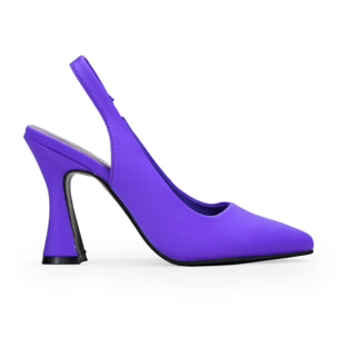 Zapatos de tacón acampanado lila