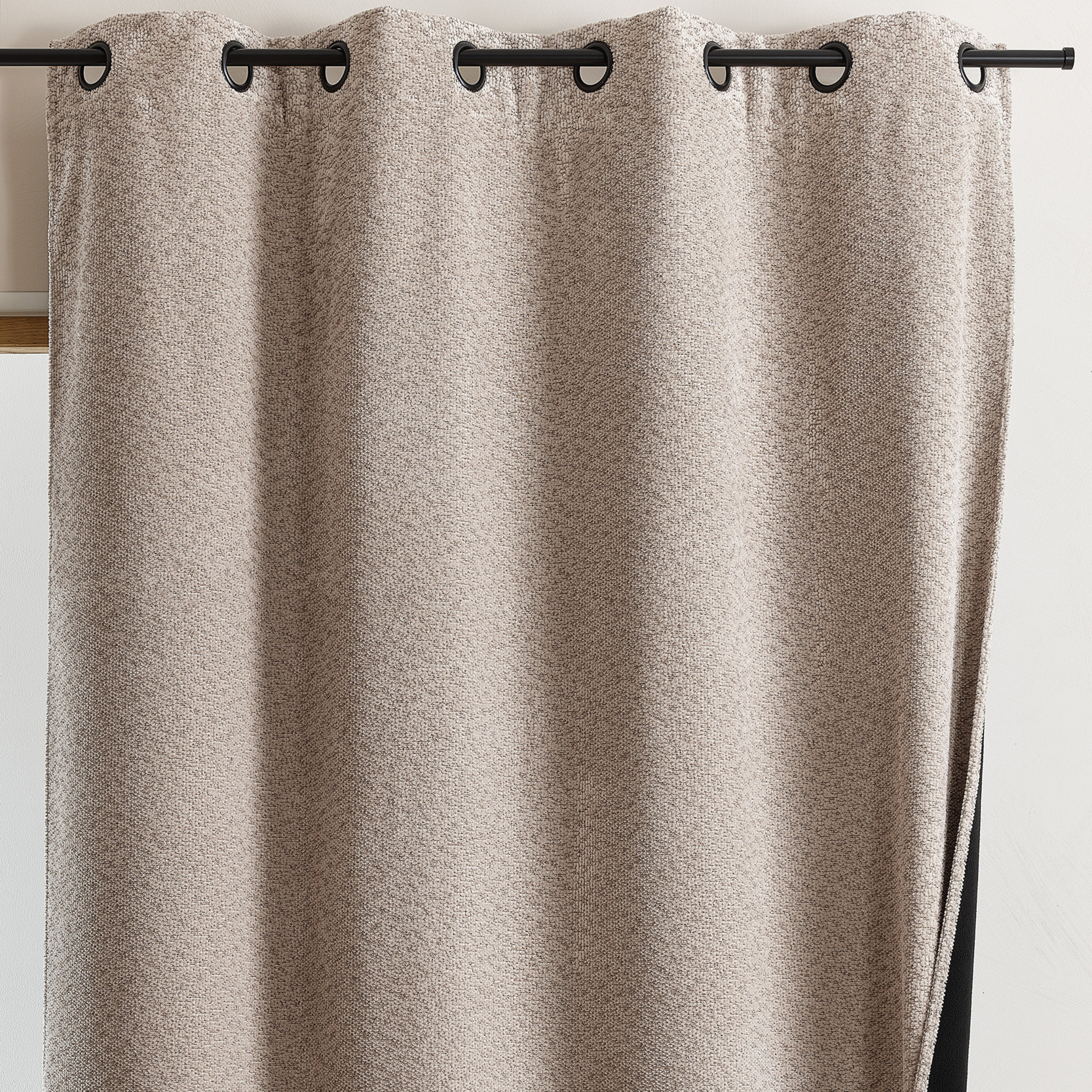 Rideau thermique et obscurcissant bouclette chinée - Taupe