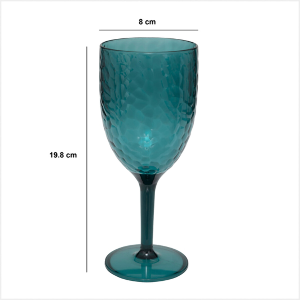 Verre à vin martelé "Estiva" bleu