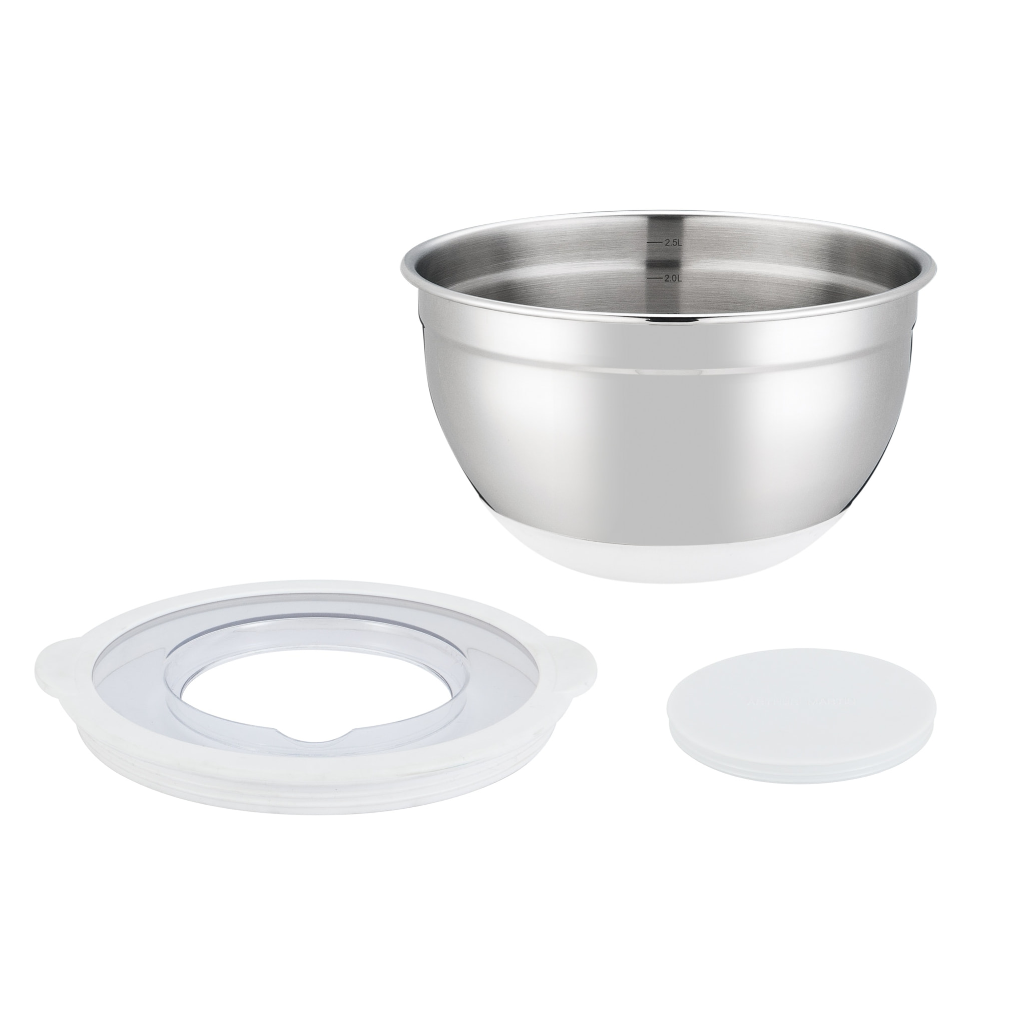 Set de 3 bols melangeurs inox blanc