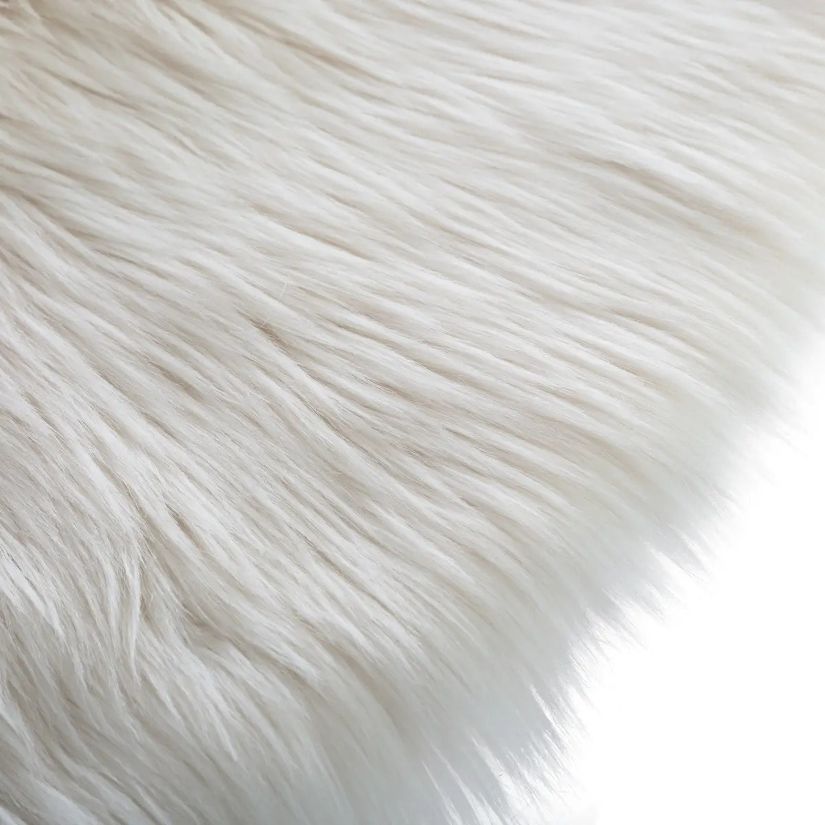 Tapis enfant fausse fourrure blanc D90cm