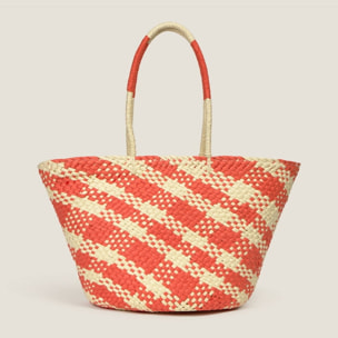Bolso de playa mimbre Zani color teja coral Fibras naturales