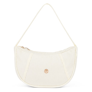 Borsa a spalla in velluto a coste con logo FY dorato