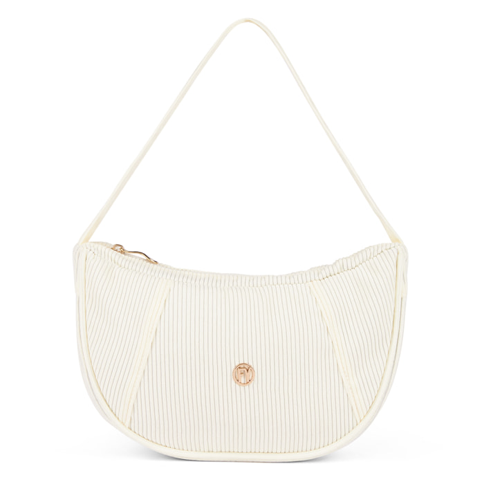 Borsa a spalla in velluto a coste con logo FY dorato