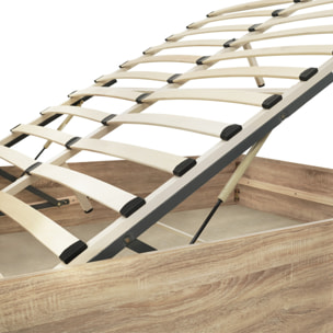 Lit coffre Sicile effet bois naturel