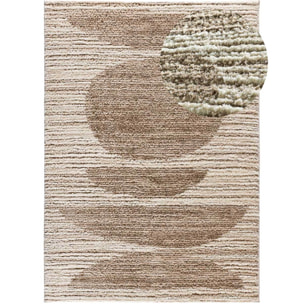 LIMA Alfombra shaggy estilo escandinavo con relieve beige, varias medidas disponibles