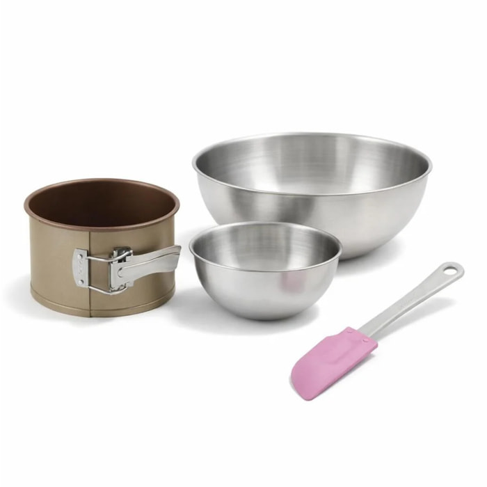 Set de 4 ustensiles de pâtisserie moule à gâteaux bols et spatule Zenker Mojave Gold
