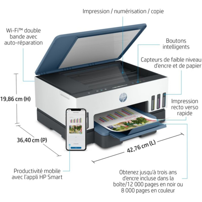 Imprimante jet d'encre HP Smart Tank Plus 7006