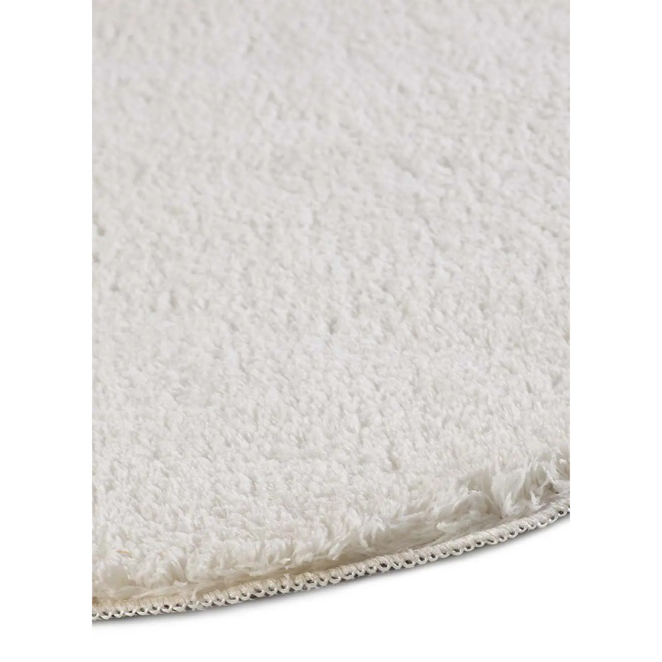 MELLOW Alfombra lavable lisa con borde ondulado blanco, varias medidas disponibles.