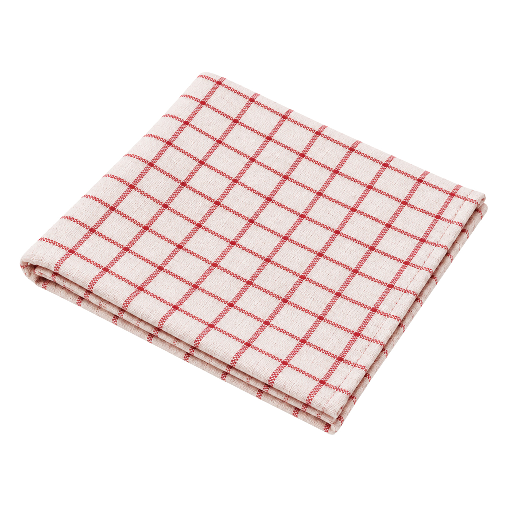 Serviette de table à carreaux en coton - Rouge