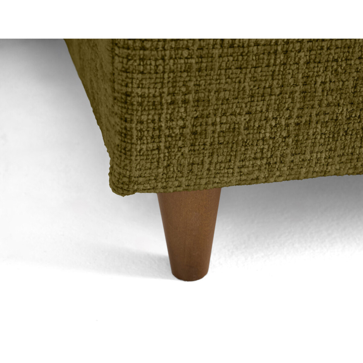 Anna - canapé d'angle droit 5 places convertible en velours texturé - Vert Olive