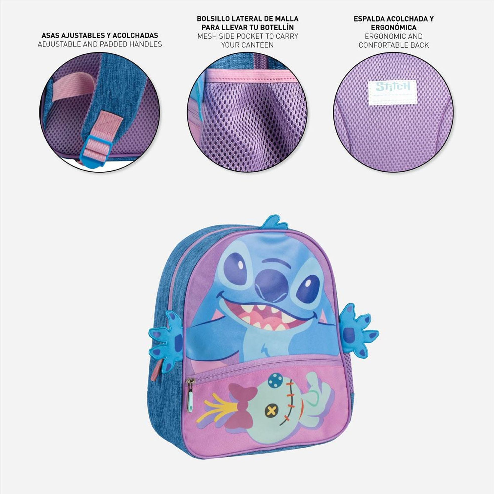 Mochila Infantil Escolar Stitch