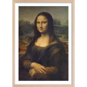 Affiche La joconde par Leonard De Vinci Affiche + cadre en bois - Chêne