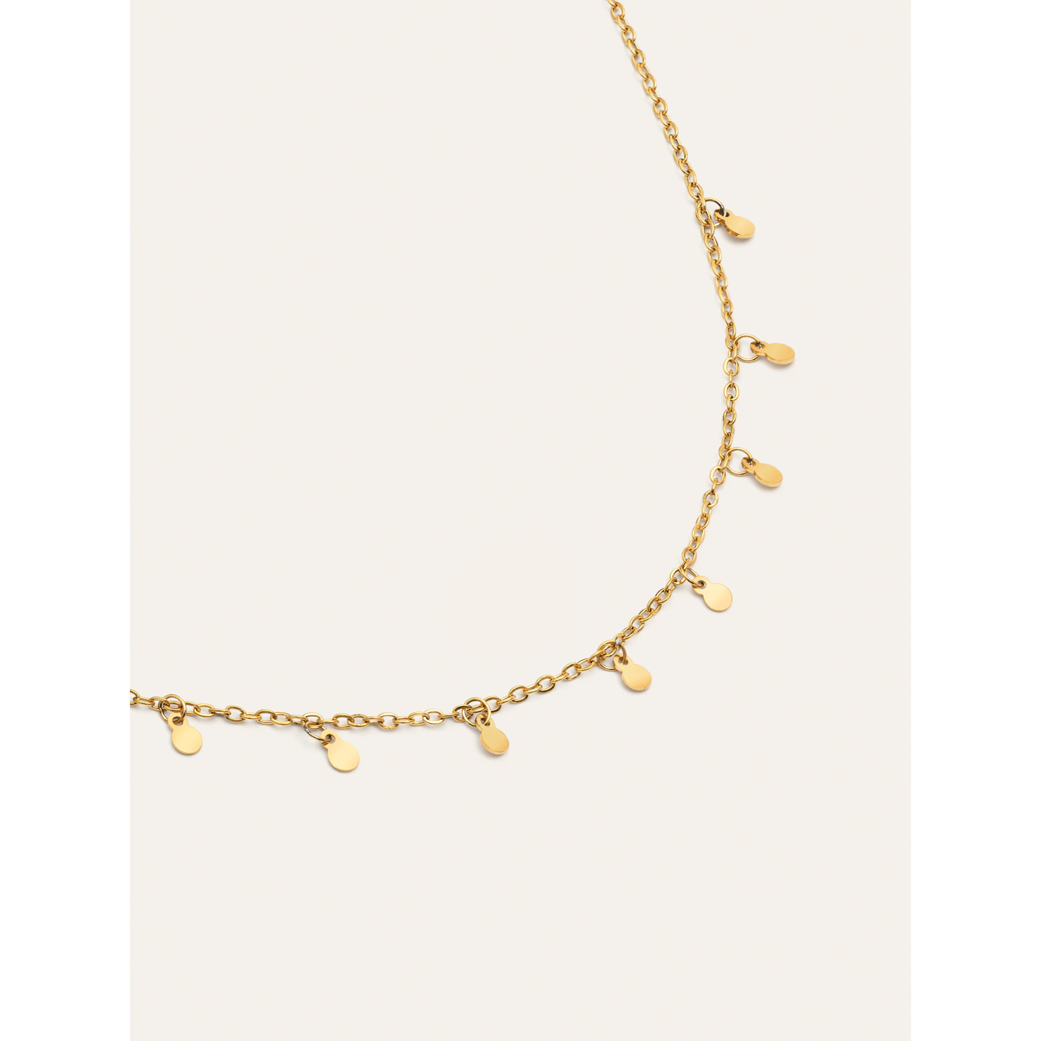 Collar Mini Moons 3mm Acero Baño Oro