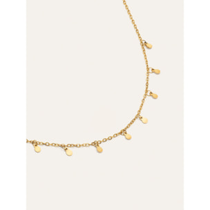 Collar Mini Moons 3mm Acero Baño Oro