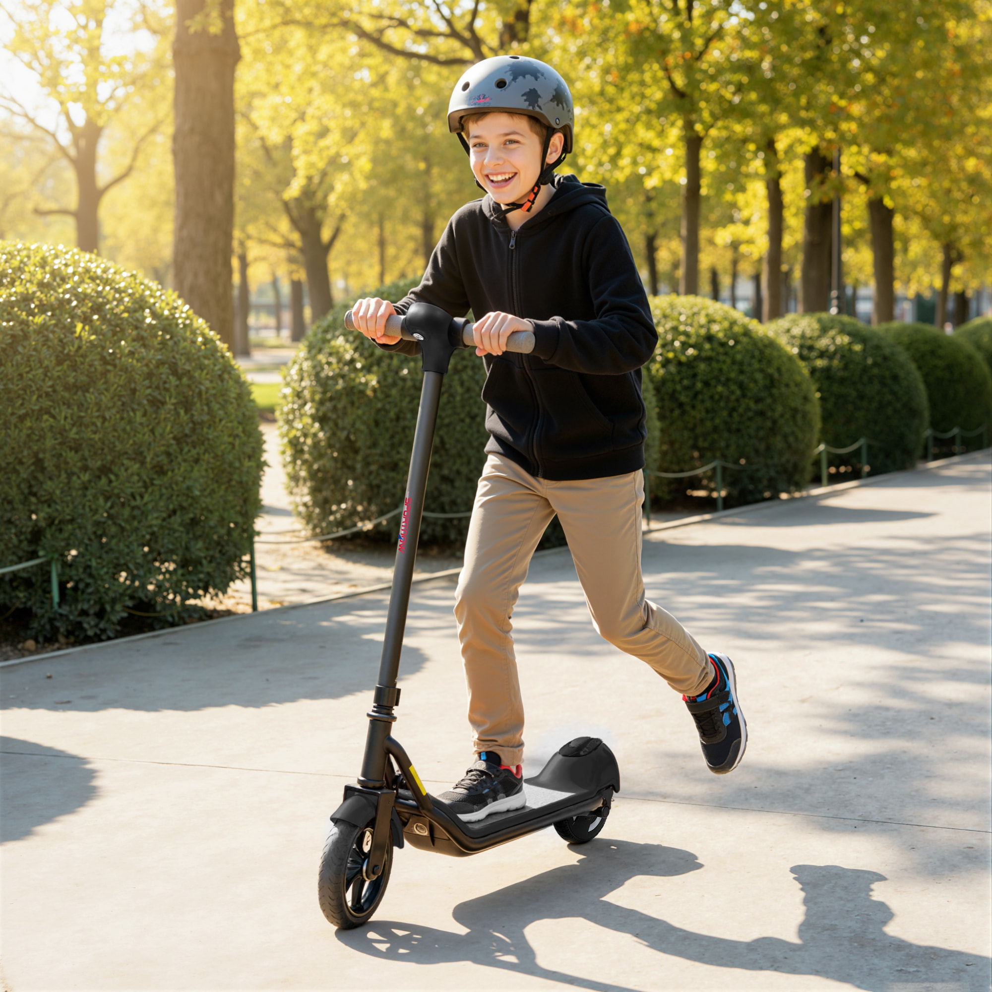 Trottinette électrique enfant écran LED lumières RGB 10 Km/h max. noir