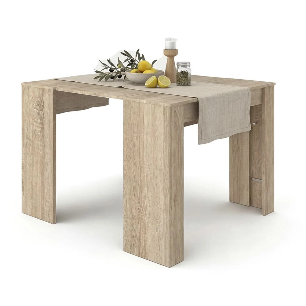 Mesa consola extensible en roble canadian 50-235x90 cm Denis Roble Canadian