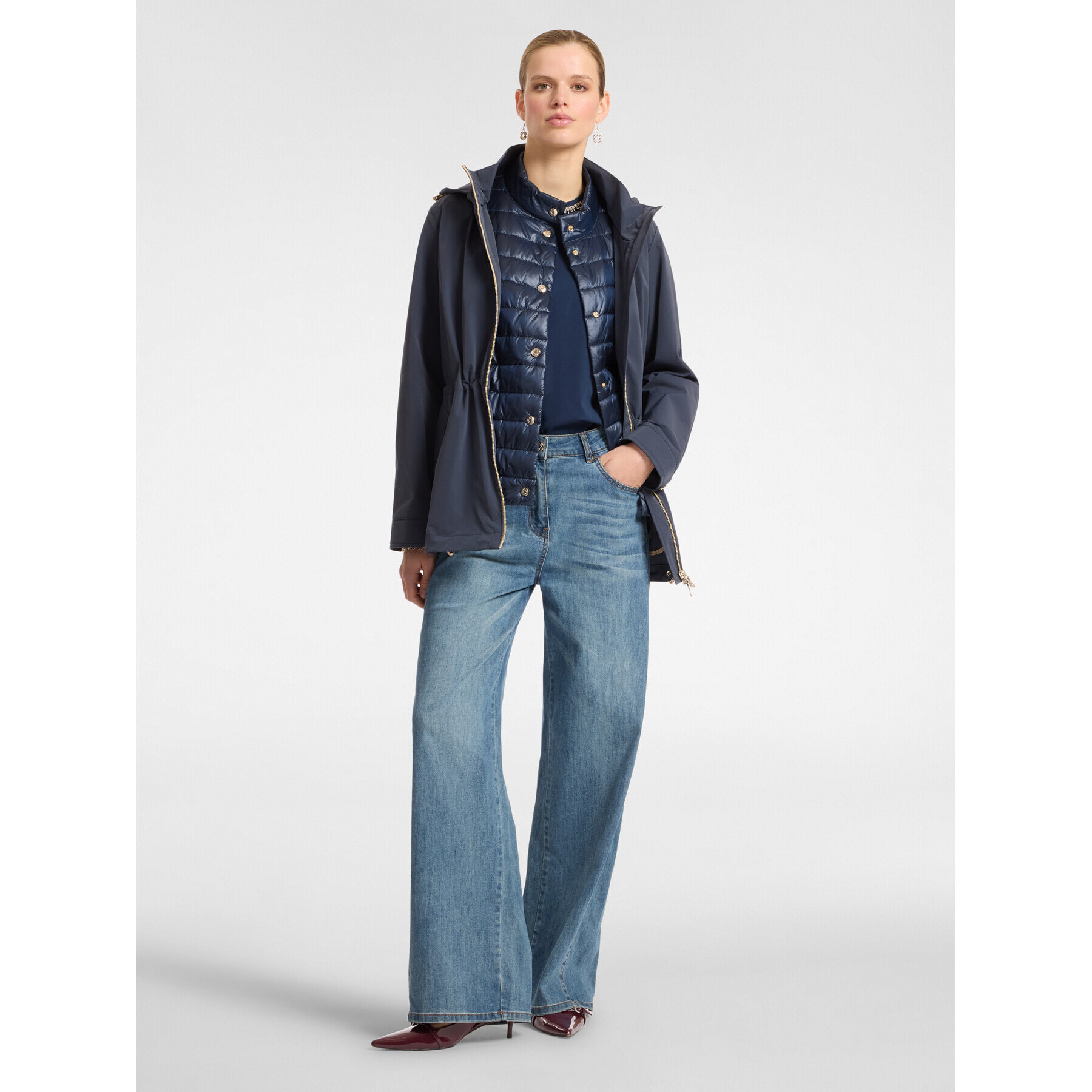 Elena Mirò - Parka corta desmontable - Azul