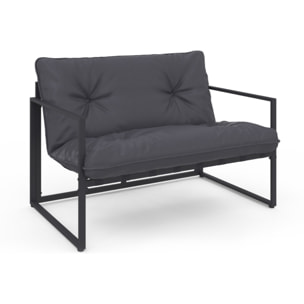 Salon de jardin Tropéa 4 places avec coussins gris