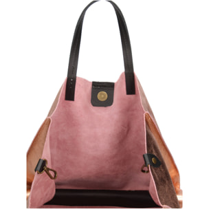 Borsa a mano da donna Made in Italy - Modello Ereva - 100% pelle - 34.5 x 32.0 x 17.0 cm