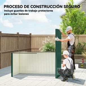 Caseta de Jardín Exterior 1,37 m², 163x90x179 cm, Cobertizo de Jardín Exterior Metálico con Puerta con Pestillo y Ranuras de Ventilación, para Almacenamiento de Herramientas, Verde