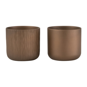 J-Line cache-pot Gen - céramique - or/cuivre - small - 2 pièces - Ø 13.5 cm