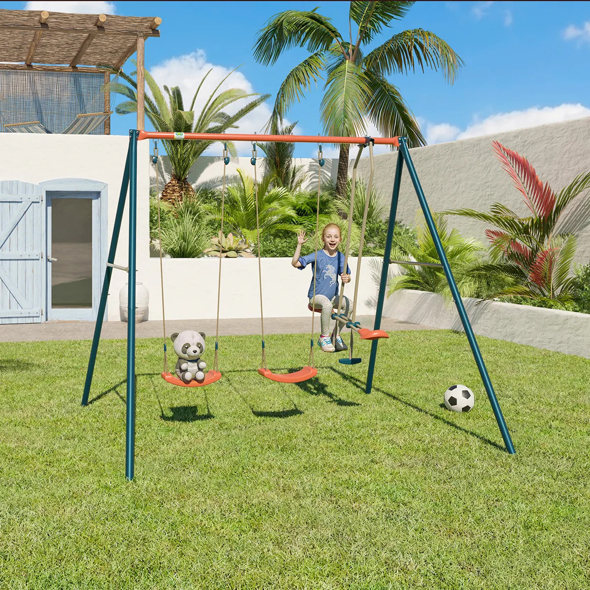 Portique métal 2,20 m Axion TEO - 4 Enfants