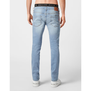 PHILIPP PLEIN Denim Super Straight Cut Embroidery Hexagon