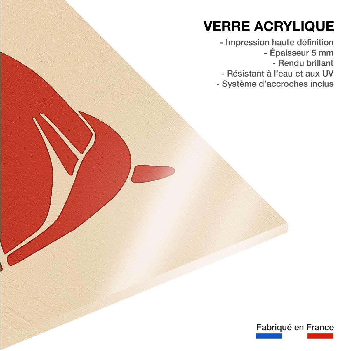 Tableau organique femme rouge  Tableau plexiglas