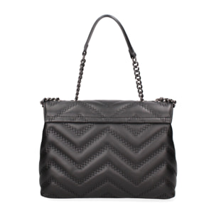 Borsa a spalla donna Made in Italy - Modello Silvana Plus - Vera pelle - 24.0 x 15.5 x 7.0 cm