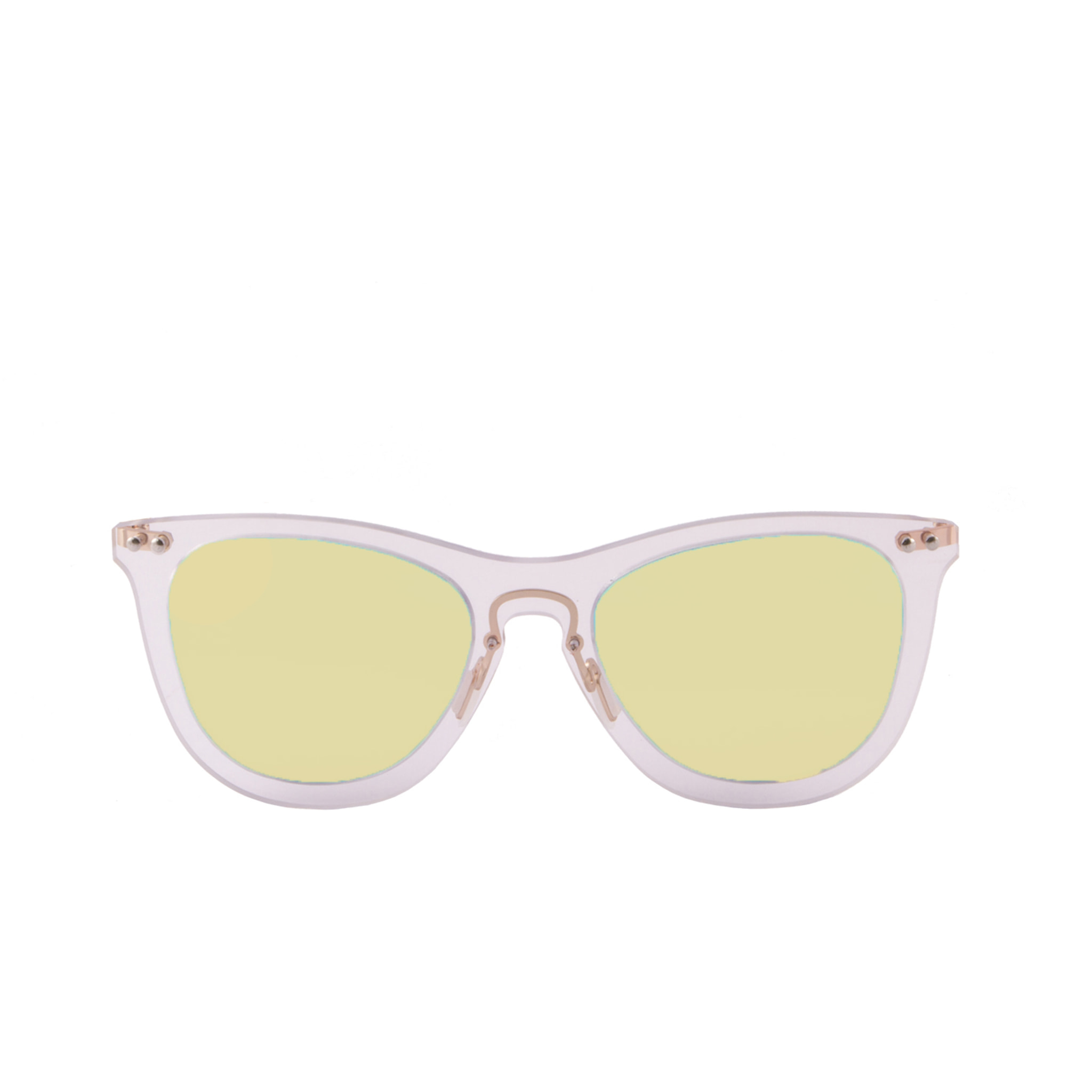Gafas de sol OCEAN FLORENCIA - De espejo dorado con montura blanco transparente y patillas metálicas doradas