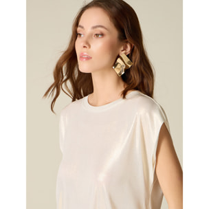 Oltre - Camiseta efecto metalizado - Blanco