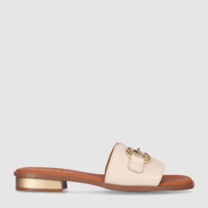 Sandalias de Piel - Hielo - Tacón: 2 cm