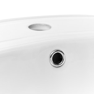Vasque à encastrer 55 x 47,5 cm - blanc brillant - avec trop-plein - 1 trou de robinetterie centré - Multi Eur