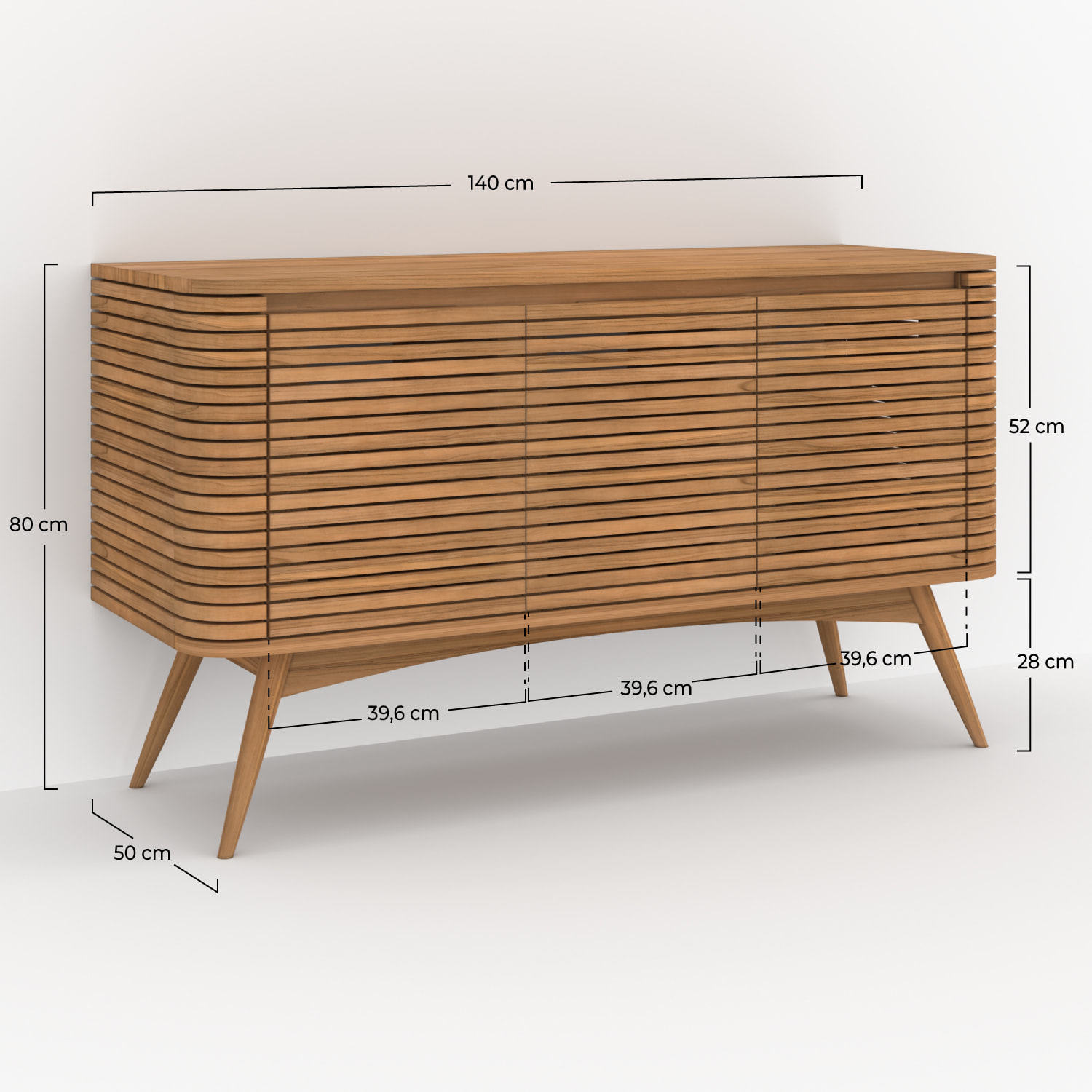 Meuble de salle de bain en bois de teck 140 cm - Auguste