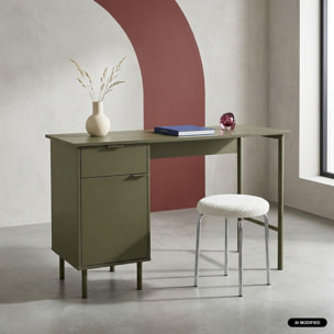 Bureau décor bois et métal 1 tiroir 1 porte ELLIE