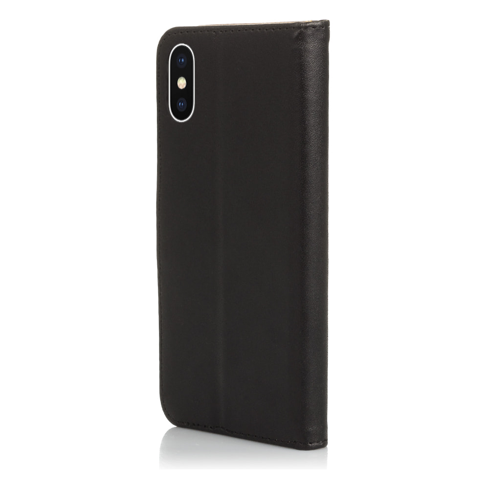 DAM Custodia a libro in ecopelle per iPhone X 7x2x14 cm. Colore nero