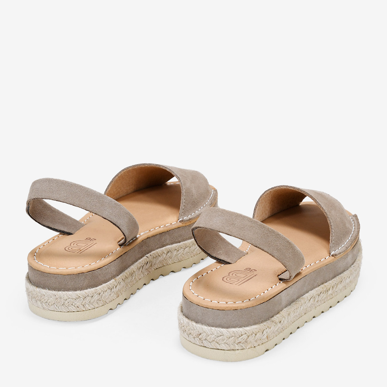 Alpargatas piedra en piel con esparto