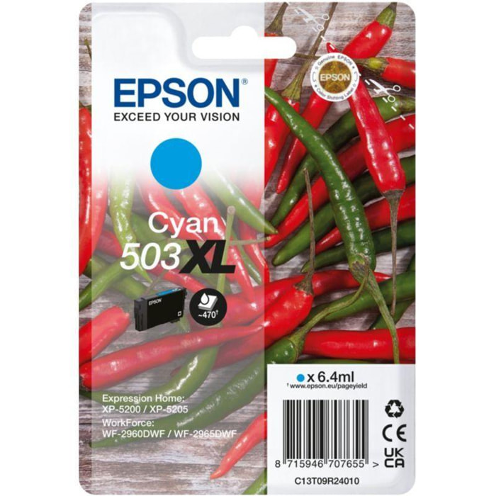 Cartouche d'encre EPSON 503XL Serie Piment Cyan