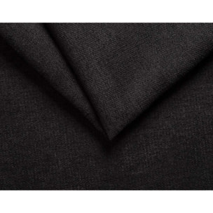 Julia - canapé 3 places convertible couchage quotidien matelas 14 cm en tissu - Noir