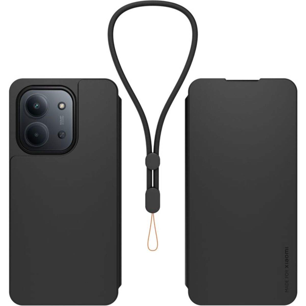 Etui avec cordon MADE FOR XIAOMI Redmi 15C 4G/5G Noir + dragonne