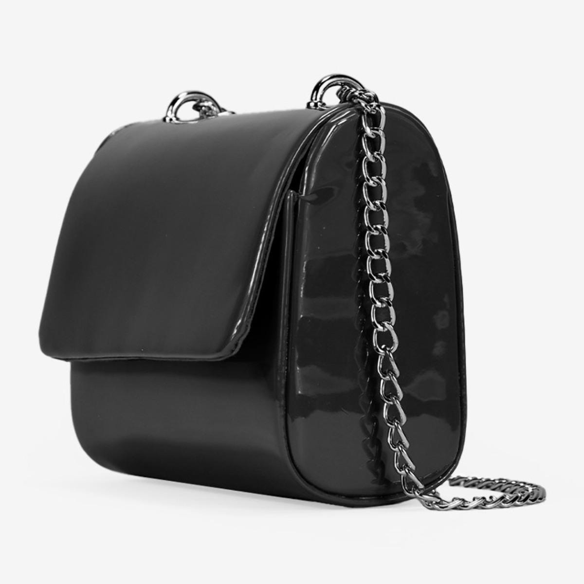 Bolso de fiesta negro en charol