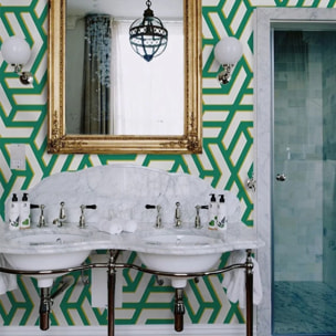 Carta da Parati Geometrica Verde