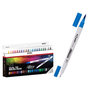 SET ROTULADORES DOBLE PUNTA PINCEL LETTERING 48Uds.