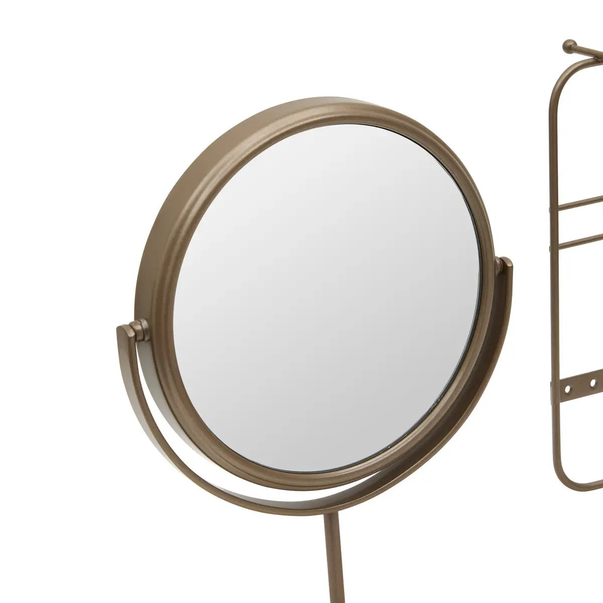 Miroir de beauté porte-bijoux Come ovale 25,5x27cm beige