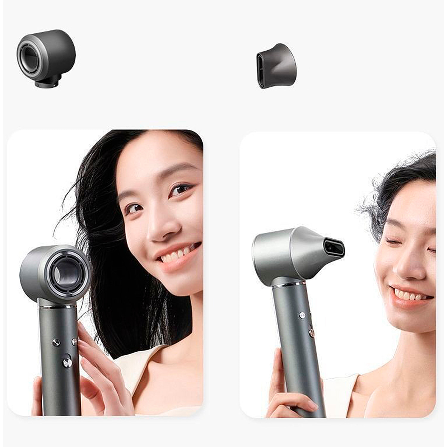 Stazione professionale di bellezza per capelli ionica 5 in 1: asciugacapelli, arricciacapelli, piastra. Grande potenza di 1300W, 3 temperature e 3 velocità.