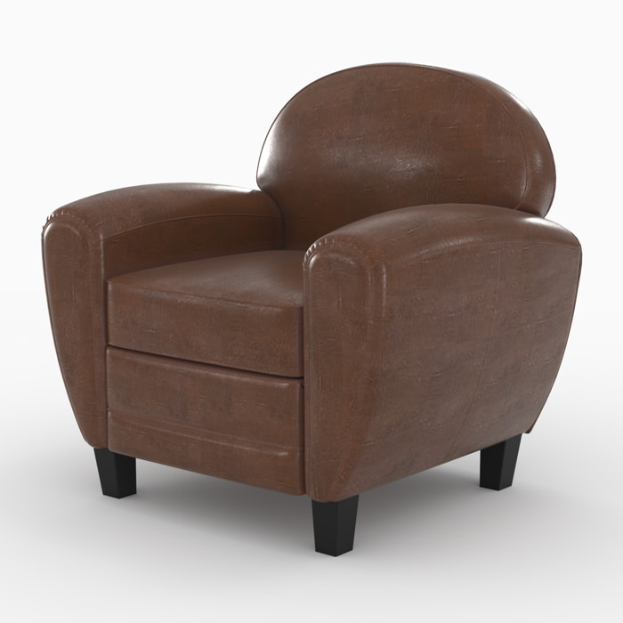 Ensemble canapé et fauteuil marron foncé 3 places - Club - Club