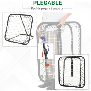 Red de Rebote Plegable Ajustable en Ángulo de 5 Niveles para Fútbol 78x84x78 cm